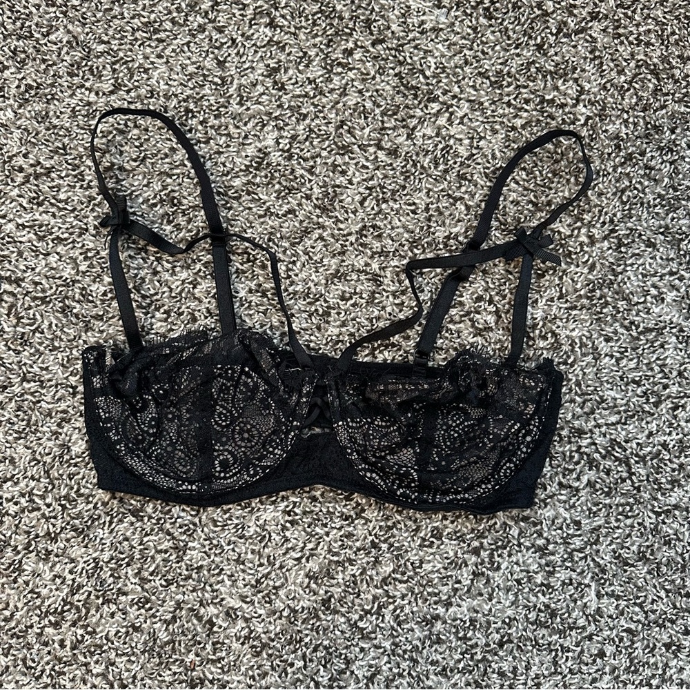 Small black lace bra